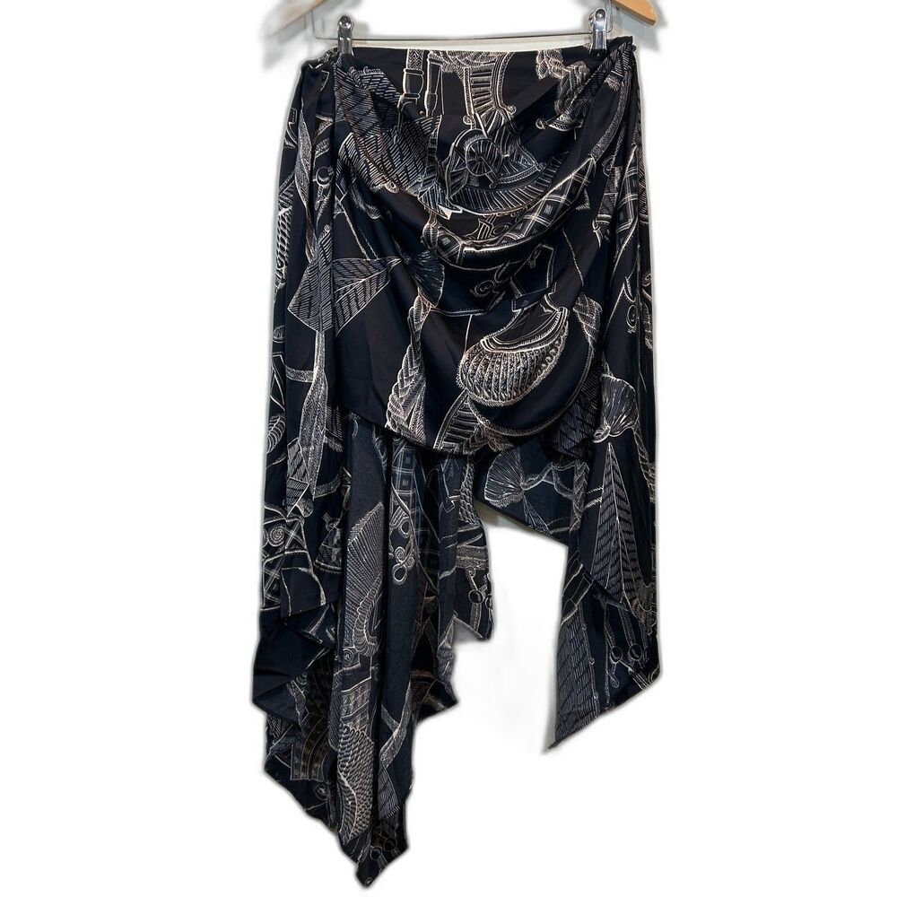 JLUXLABLE Black Print Ameena Print Skirt